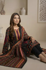 3 Pieces - Marooj Unstitched Jet Black Transliminor Magic Print Lawn Suit