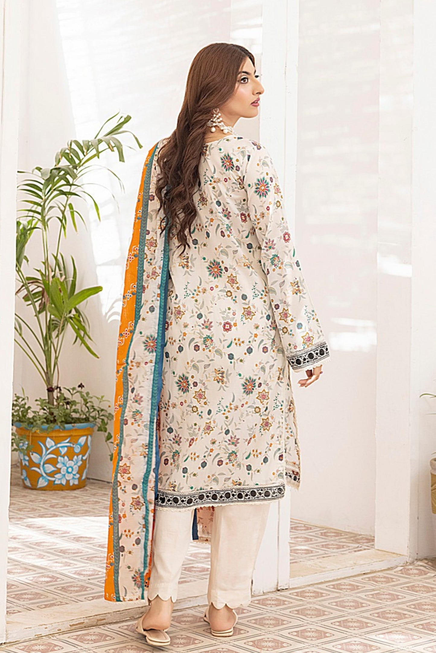 3 Pieces - Regalia Unstitched Off White Printed Lawn Suit