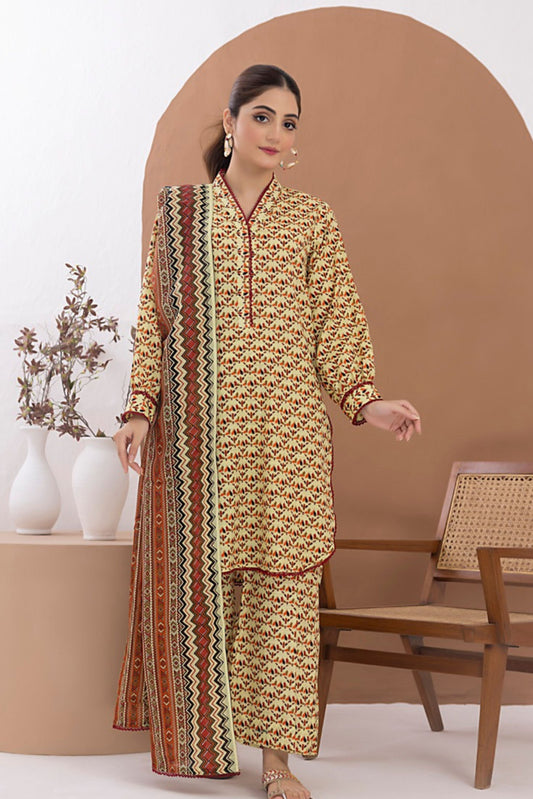 3 Pieces - Regalia Unstitched Lemon Printed Lawn Suit