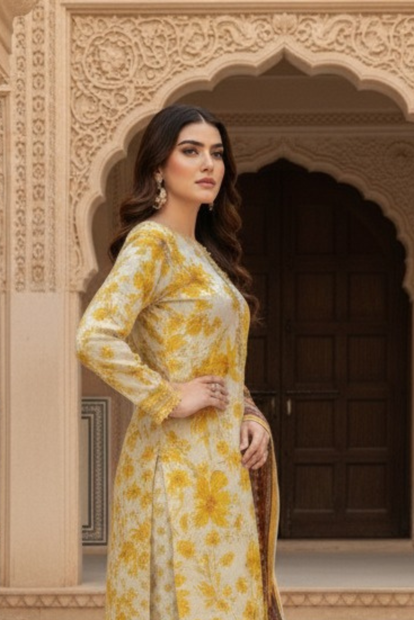 3 Pieces - Marooj Unstitched Yellow BanaDora Linen Suit