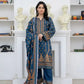 3 Piece - Marooj Unstitched Blue BanaDora Linen Suit