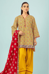 3 Pieces - Orient Unstitched Mustard Printed Lawn Suit