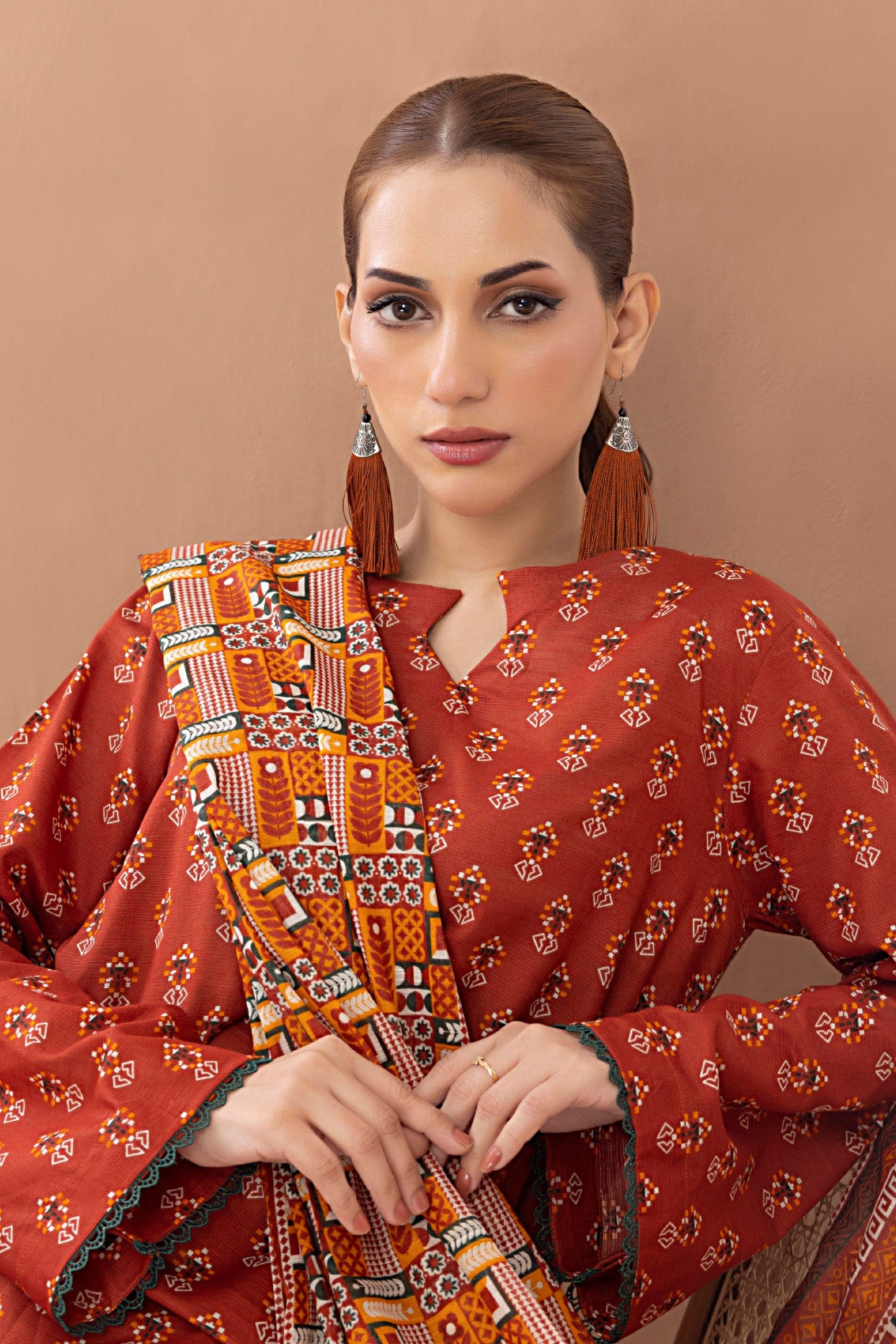 3 Pieces - Regalia Unstitched Carrot Printed Lawn Suit