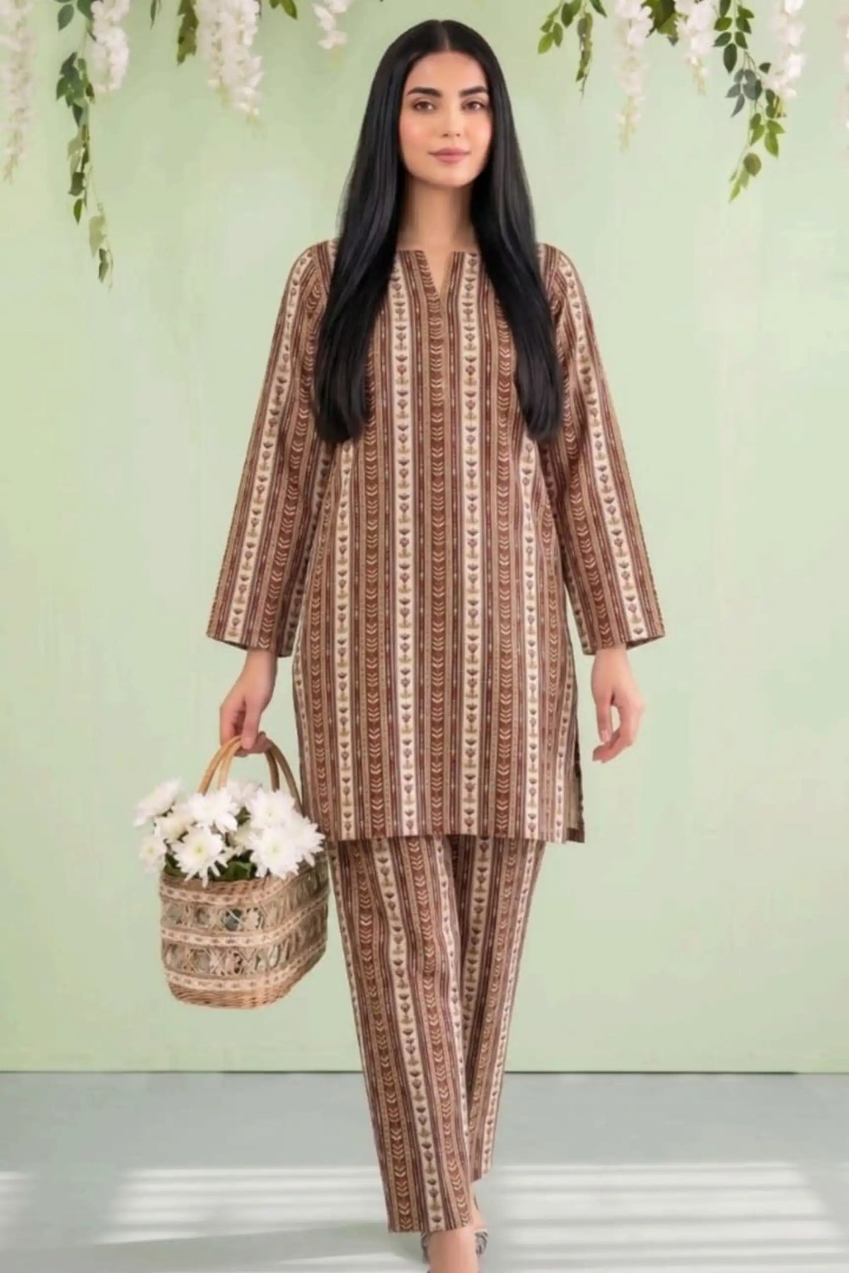 2 Piece- Sohni Dharti Unstitched Skin Ladies Lawn Suit