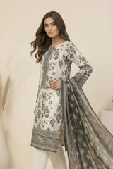 3 Pieces - Marooj Unstitched Off White Transliminor Magic Print Lawn Suit