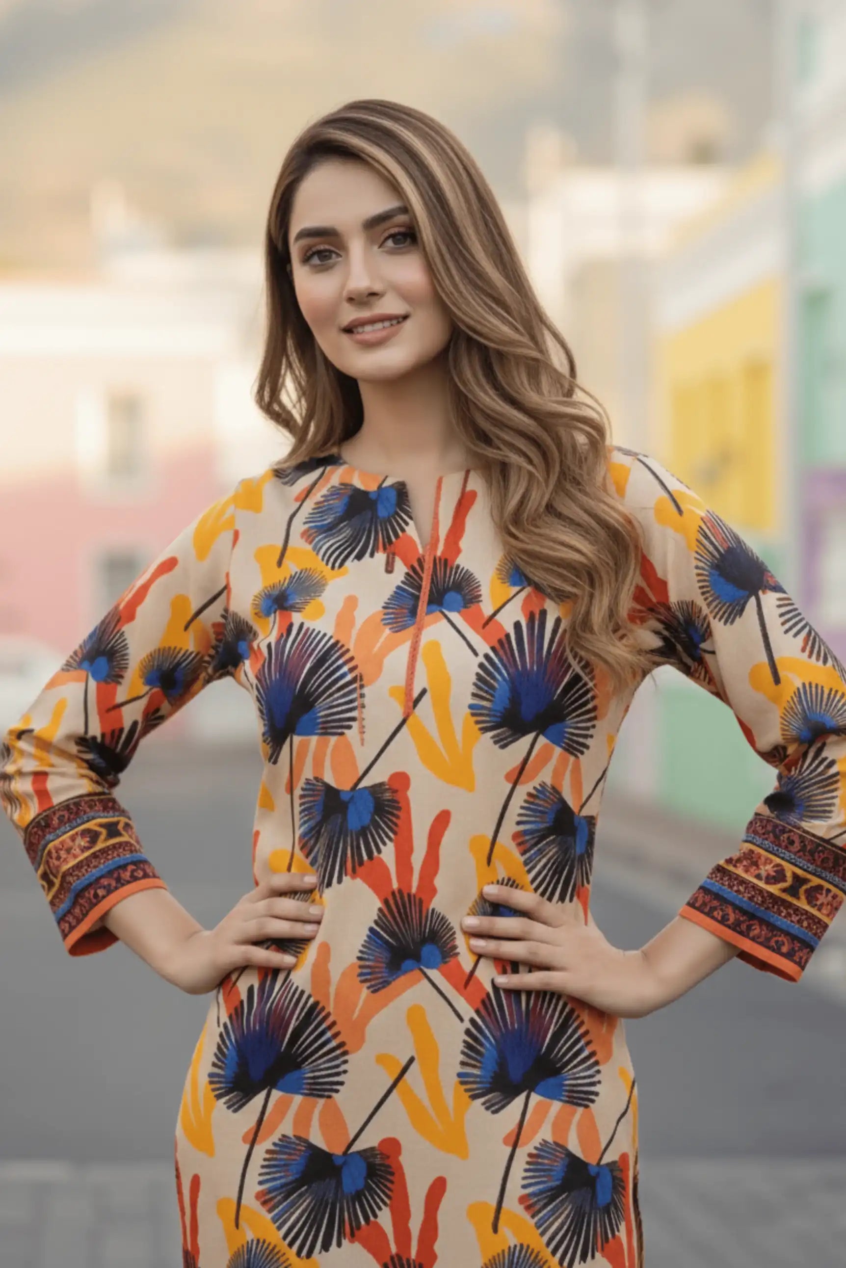 3 Pieces - Marooj Unstitched Skin Transliminor Magic Print Lawn Suit