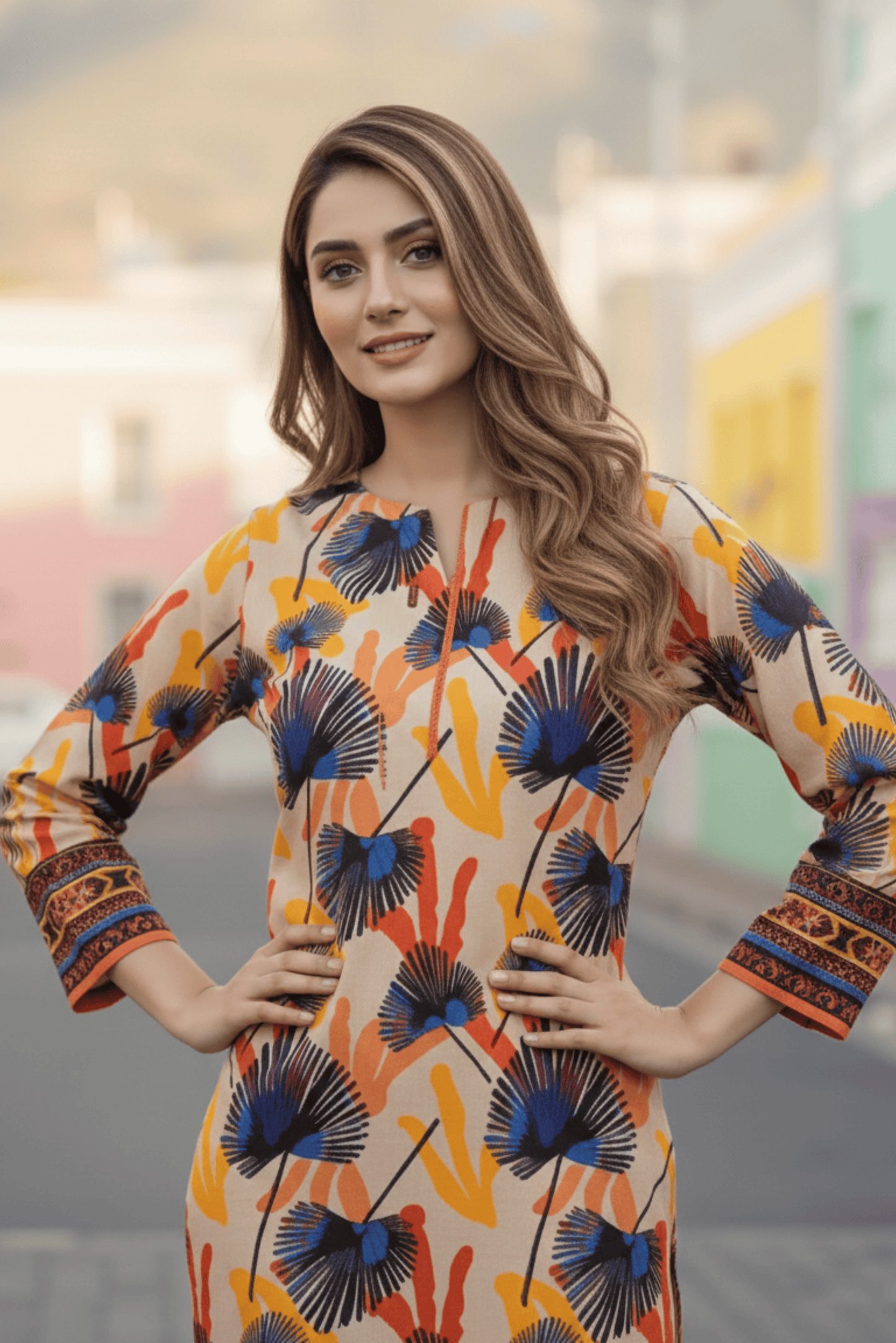 3 Pieces - Sohni Dharti Unstitched Skin Transliminar Magic Print Lawn Suit