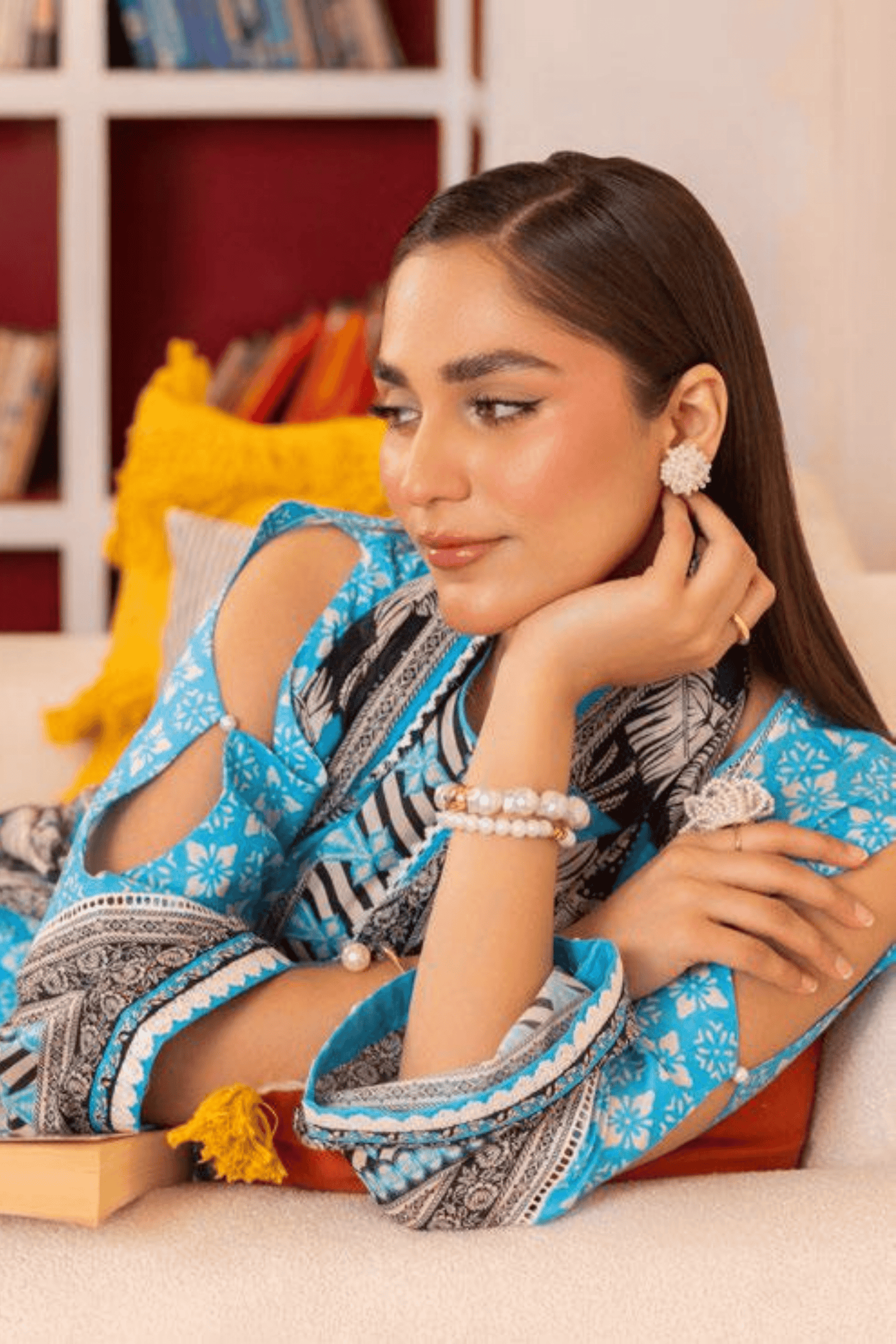 3 Pieces - GulAhmad Unstitched Blue Printed Lawn Suit