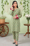 2 Piece- Sohni Dharti Unstitched Green And Skin Ladies Lawn Suit