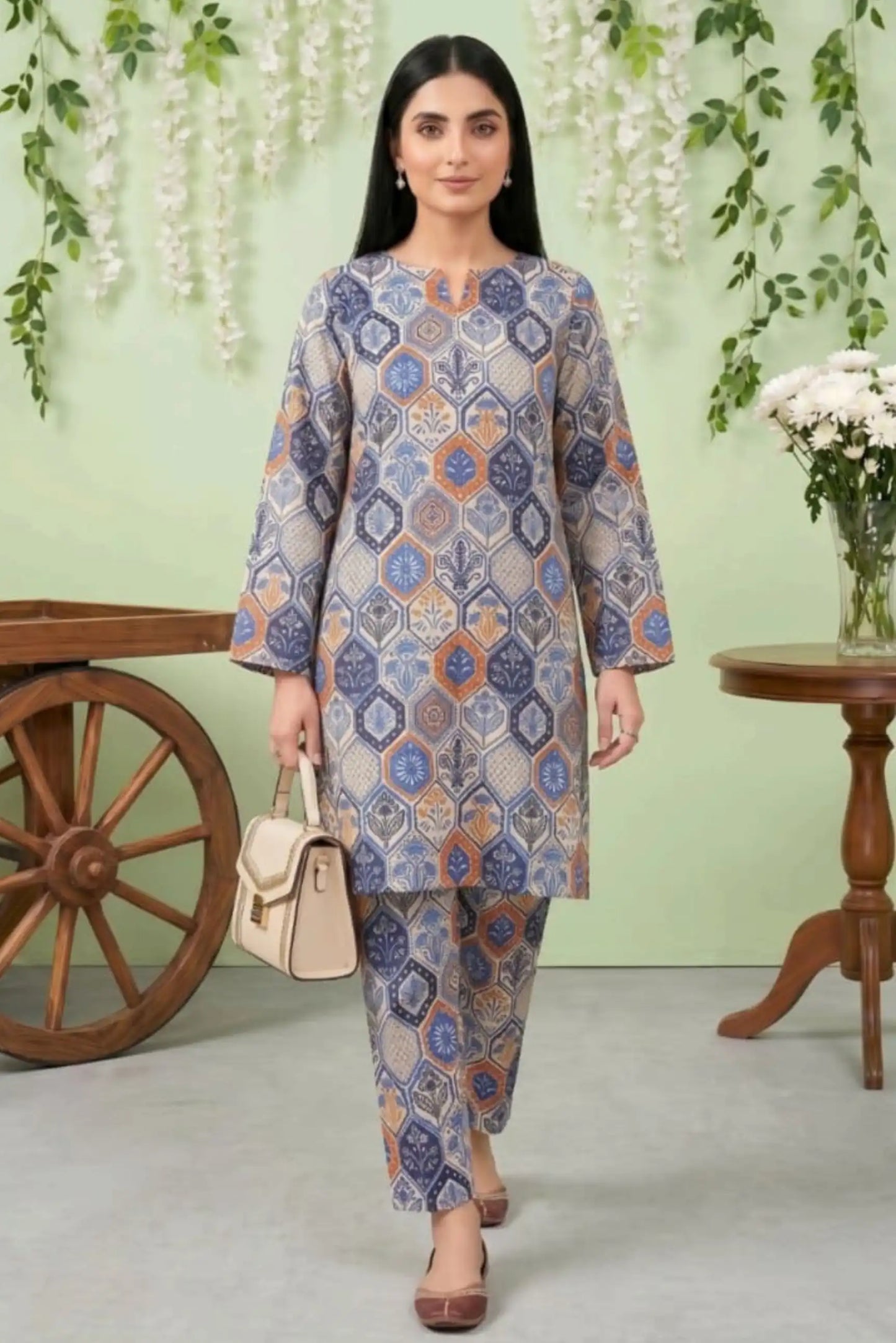 2 Piece- Sohni Dharti Unstitched Multi Ladies Lawn Suit