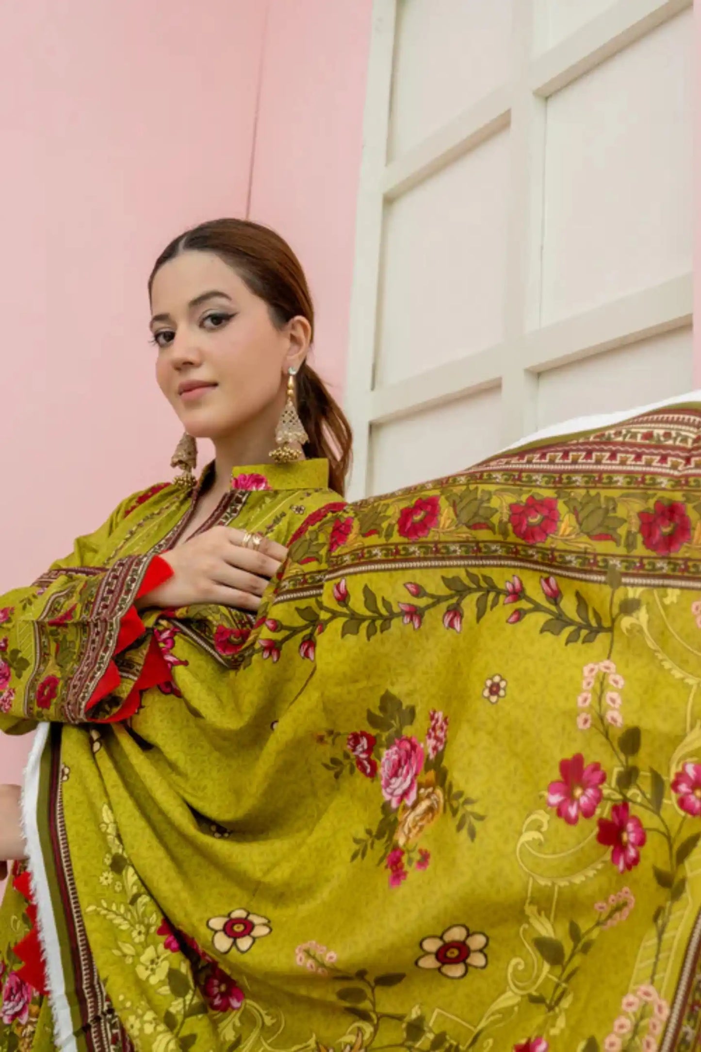 3 Pieces - Marooj Unstitched Parrot BanaDora Linen Suit