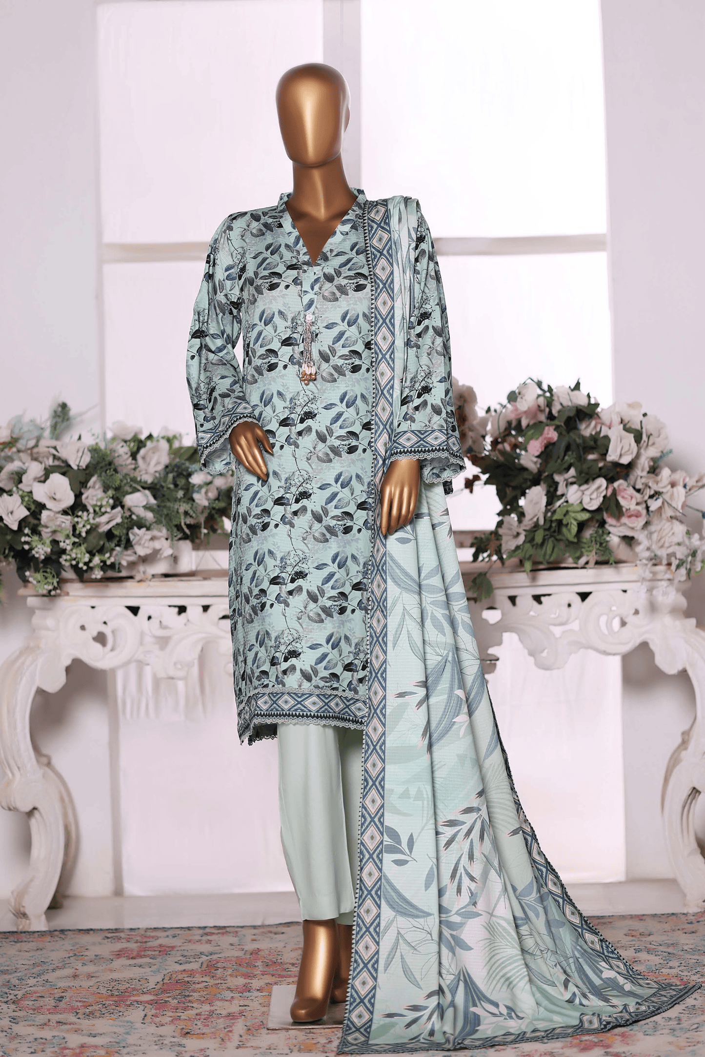 3 Pieces - Riwayat Unstitched Pista Dobby Viscose Suit