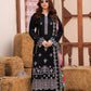 3 Piece - Gold Unstitched Black Embroidered Lawn Suit