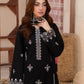 3 Piece - Gold Unstitched Black Embroidered Lawn Suit