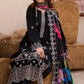 3 Piece - Gold Unstitched Black Embroidered Lawn Suit