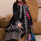 3 Piece - Gold Unstitched Black Embroidered Lawn Suit