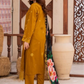 3 Piece - Gold Unstitched Mustard Embroidered Lawn Suit