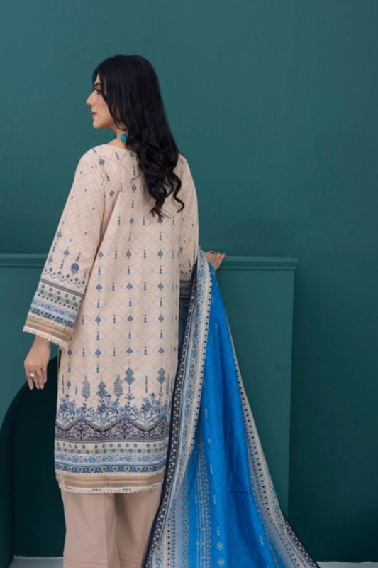 3 Pieces - Regalia Stitched Skin Printed Khaddar Suit