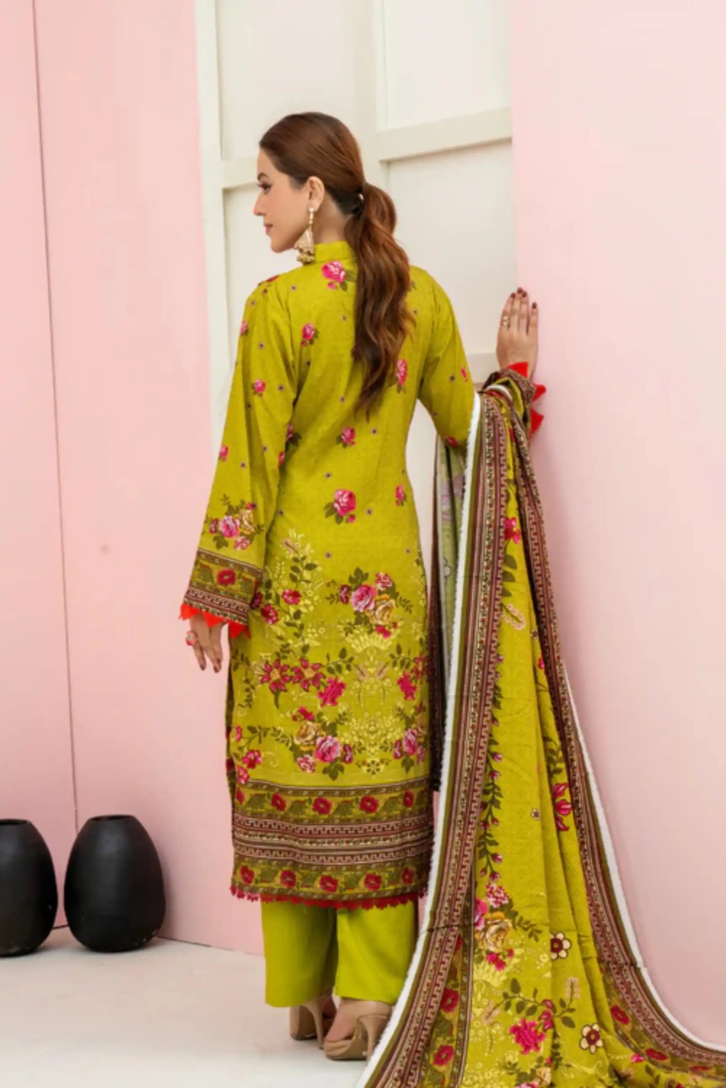 3 Pieces - Marooj Unstitched Parrot BanaDora Linen Suit