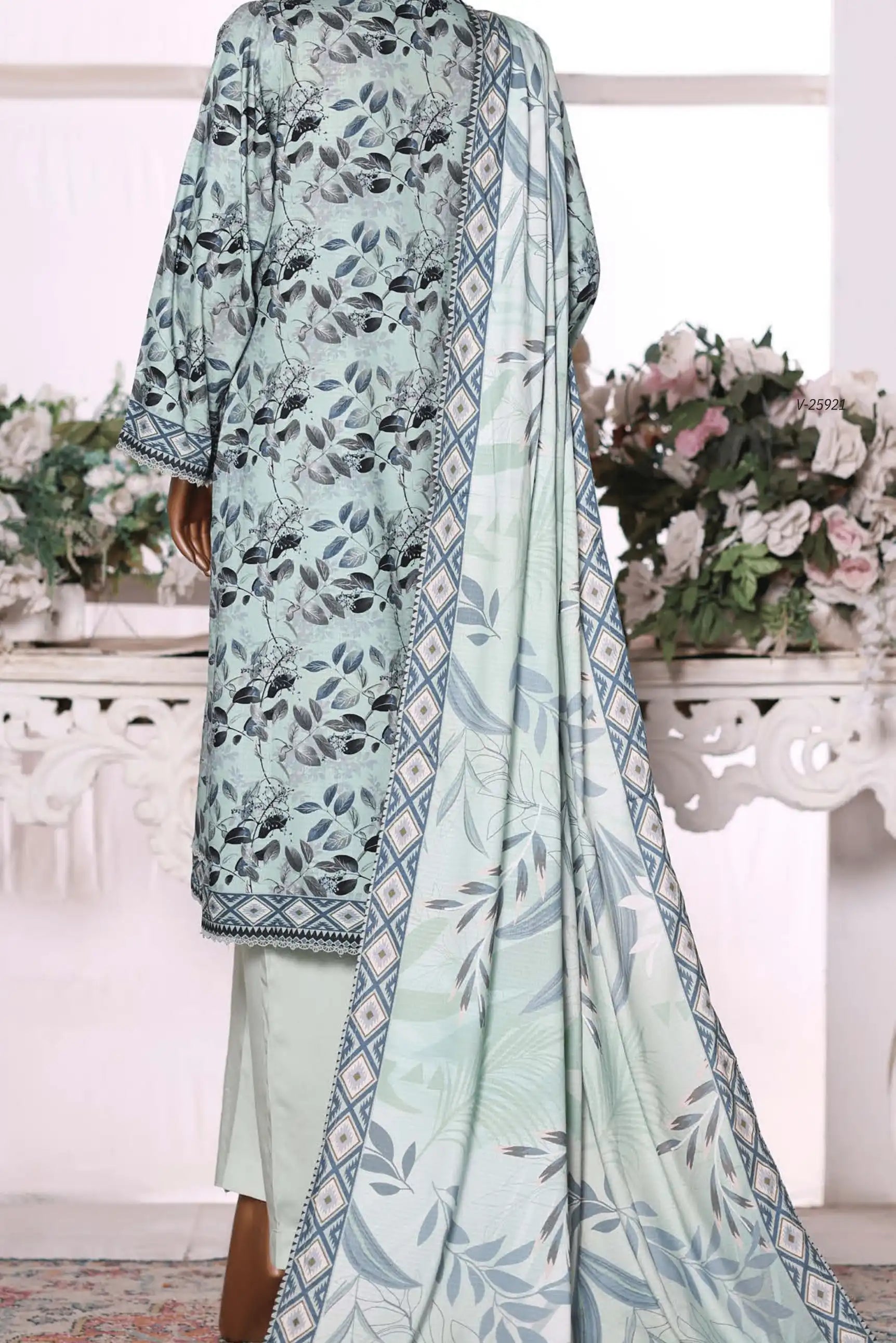 3 Pieces - Riwayat Unstitched Pista Dobby Viscose Suit