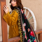 3 Piece - Gold Unstitched Mustard Embroidered Lawn Suit
