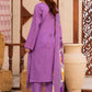 3 Piece - Gold Unstitched Purple Embroidered Lawn Suit
