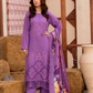 3 Piece - Gold Unstitched Purple Embroidered Lawn Suit