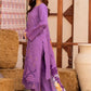 3 Piece - Gold Unstitched Purple Embroidered Lawn Suit