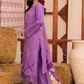 3 Piece - Gold Unstitched Purple Embroidered Lawn Suit
