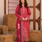 3 Piece - Gold Unstitched Red Embroidered Lawn Suit