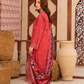 3 Piece - Gold Unstitched Red Embroidered Lawn Suit