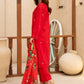 3 Piece - Gold Unstitched Red Embroidered Lawn Suit