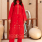 3 Piece - Gold Unstitched Red Embroidered Lawn Suit