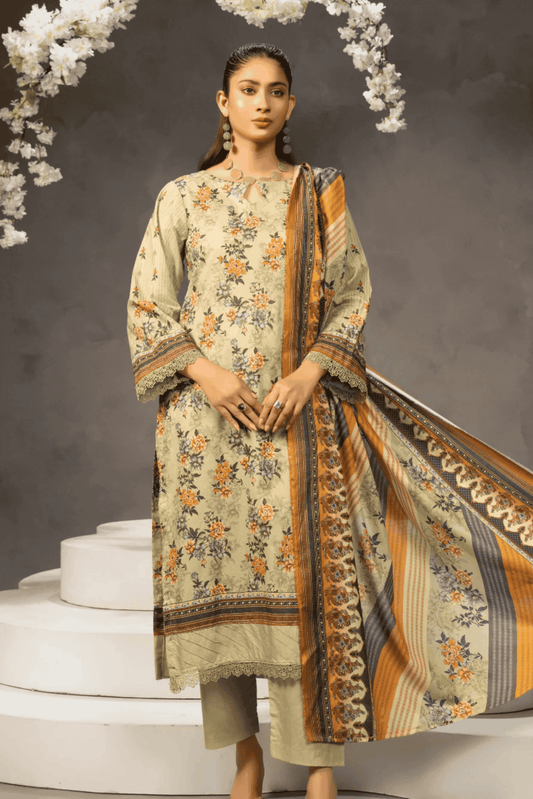 3 Piece - Mahi Unstitched Skin Ladies Transliminor Magic Print Lawn Suit
