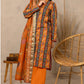 3 Pieces - Regalia Unstitched Orange Fancy Zari Dupatta Printed Shirt Lawn Suit