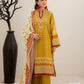 3 Pieces - Marooj Unstitched Mustard Yellow BanaDora Linen Suit