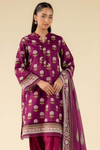 3 Pieces - Beyond East Unstitched Maroon Printed Lawn Suit