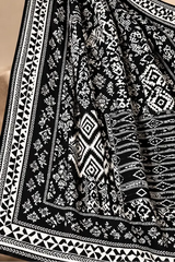 3 Pieces - Riwayat Unstitched Black Viscose Printed Suit