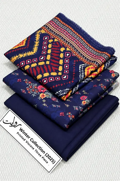 3 Pieces - Riwayat Unstitched Purple  Dobby Viscose Suit