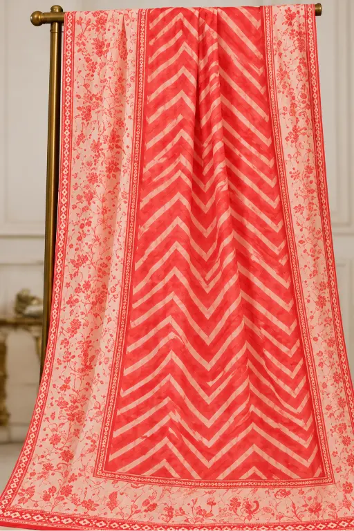 3 Pieces - Riwayat Unstitched Skin  Viscose Printed Suit