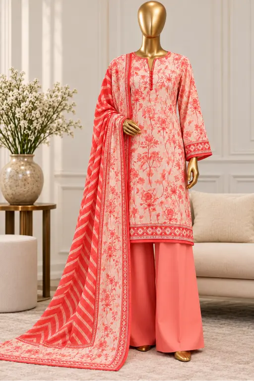 3 Pieces - Riwayat Unstitched Skin  Viscose Printed Suit