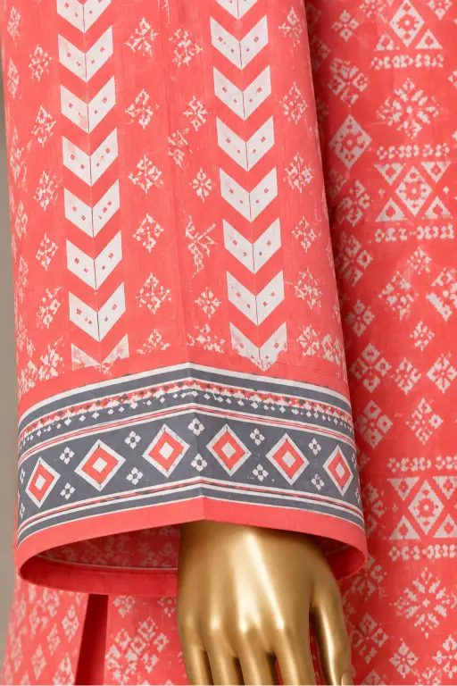 3 Pieces - Riwayat Unstitched Peach  Viscose Printed Suit