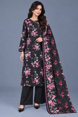 3 Pieces - Bareeze Unstitched Purple Ladies Printed Khaddar Suit