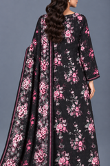 3 Pieces - Bareeze Unstitched Purple Ladies Printed Khaddar Suit