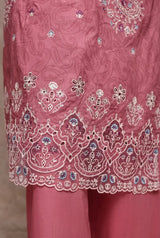 3 Pieces - Riwayat Unstitched Pink Ladies Cambric Cotton Suit