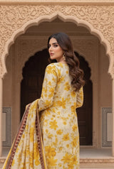 3 Pieces - Marooj Unstitched Yellow BanaDora Linen Suit