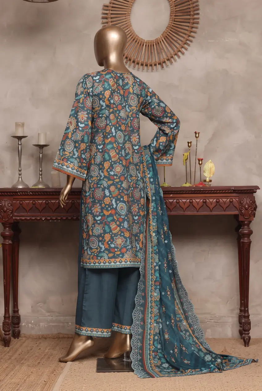 3 Pieces - Riwayat Unstitched Zink Ladies Cambric Cotton Suit