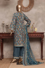 3 Pieces - Riwayat Unstitched Zink Ladies Cambric Cotton Suit