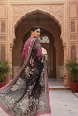 3 Pieces - Marooj Unstitched Pink BanaDora Linen Suit