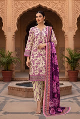 3 Pieces - Marooj Unstitched Skin BanaDora Linen Suit